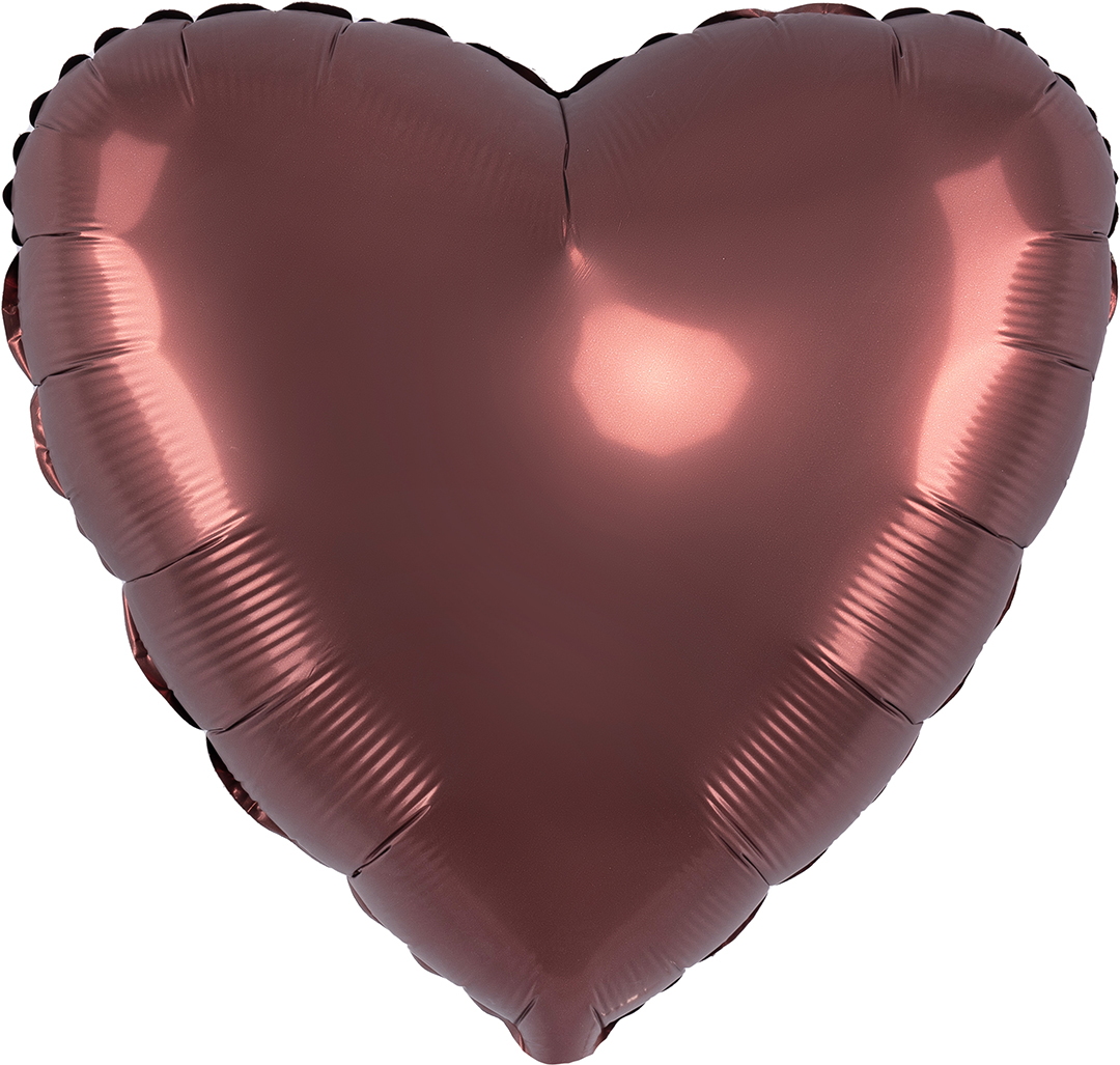 Шар (18''/46 см) Сердце, Ройбуш, Сатин, 1 шт.