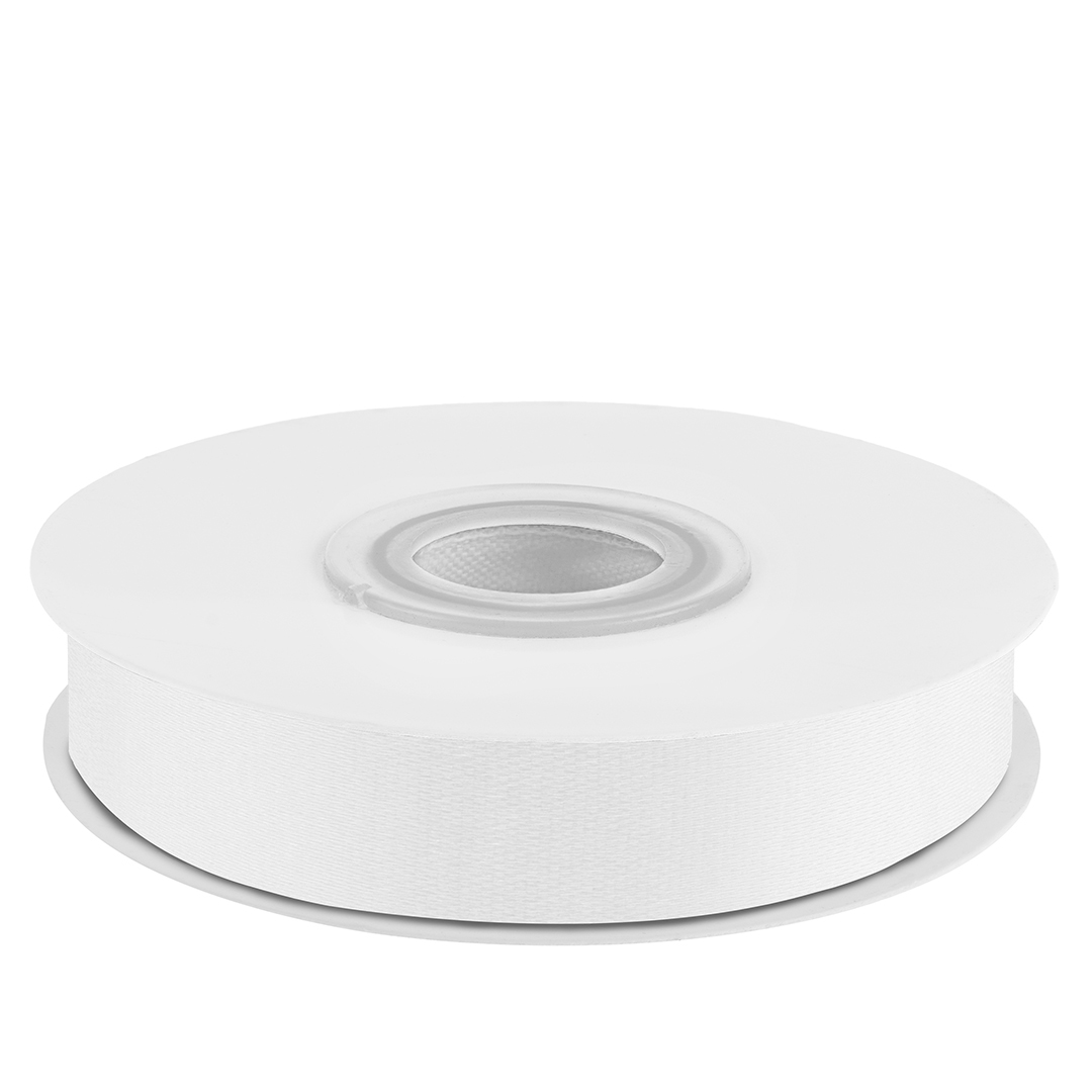 Лента атласная (1,2 см*22,85 м) Белый, 1 шт.