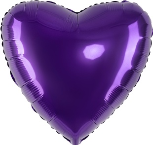 Шар (32''/81 см) Сердце, Фиолетовый, 1 шт.