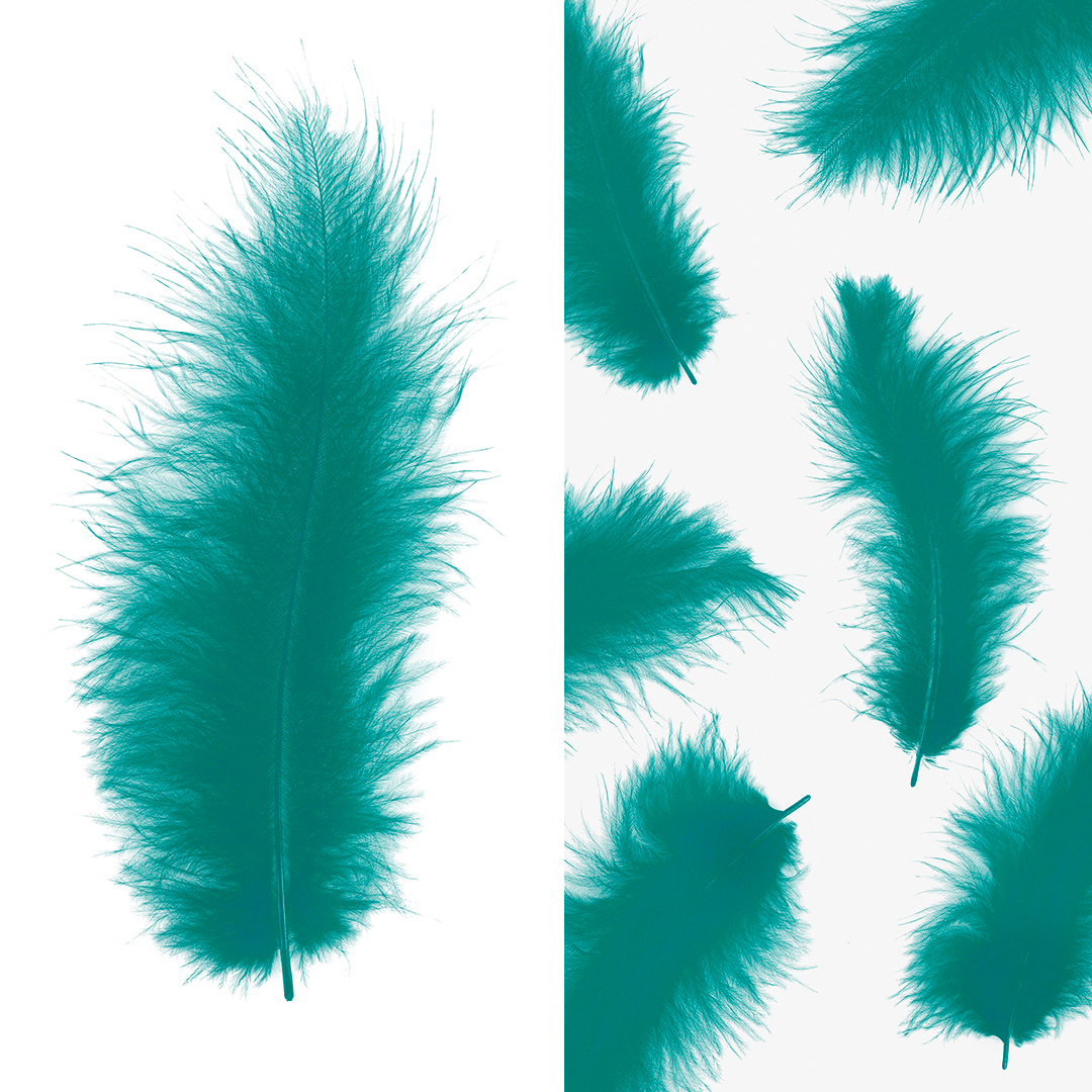 Перья, Премиум, Изумруд, 12-15 см, 30 шт.