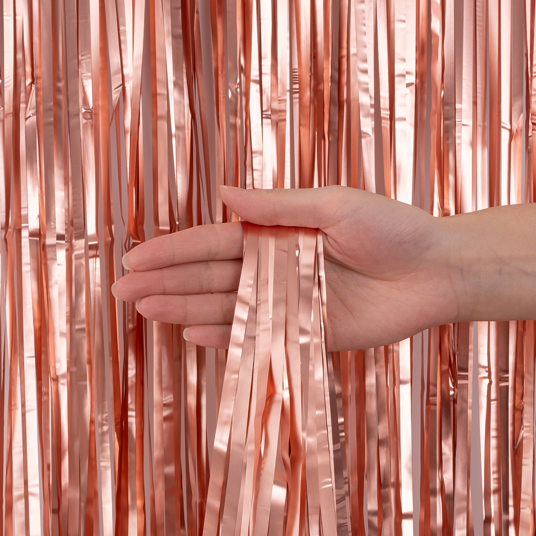 Занавес Дождик Розовое Золото, Матовый металл, 100*200 см, 1 шт.