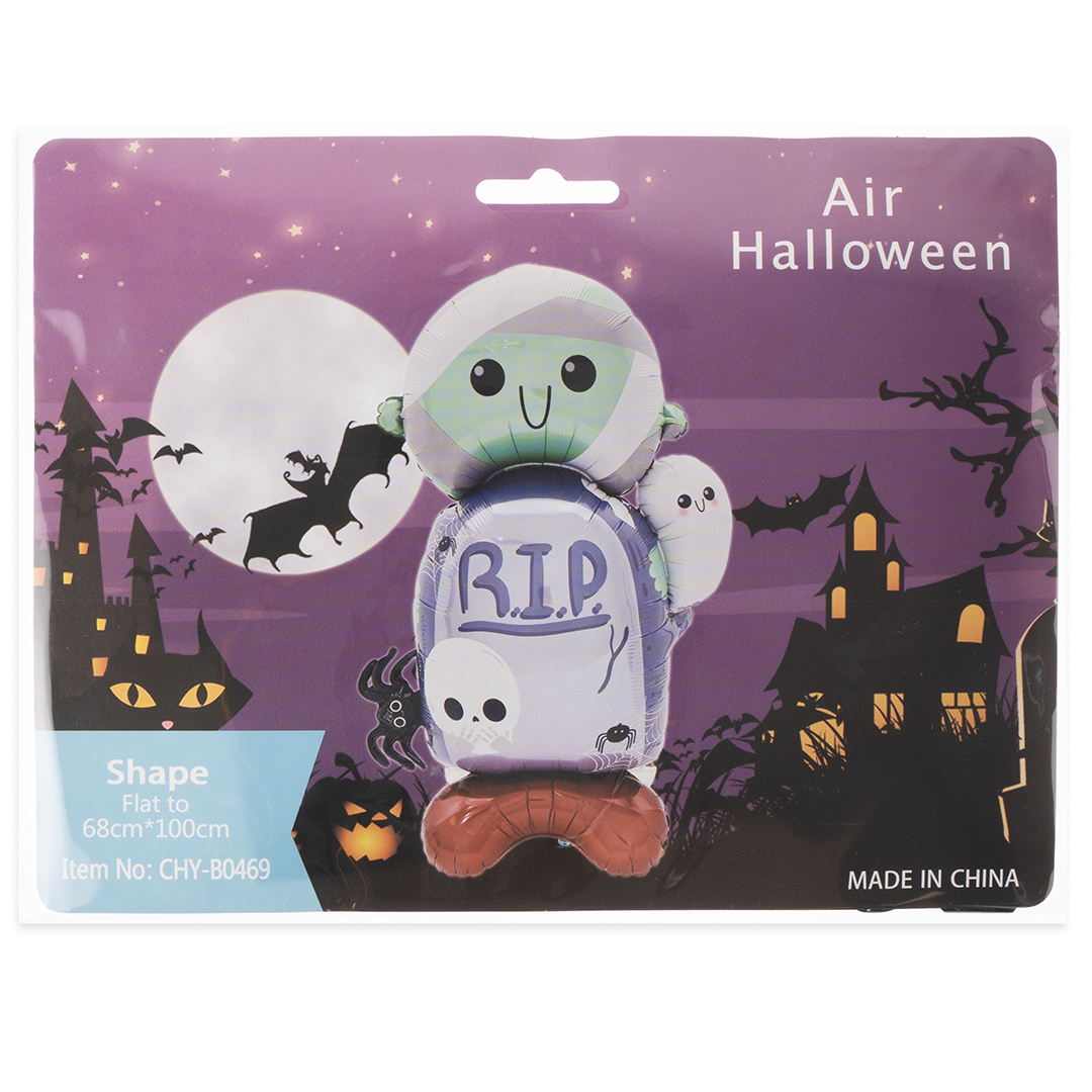 Шар 3D (39''/99 см) Фигура на подставке, Надгробие с привидениями, 1 шт. в уп.