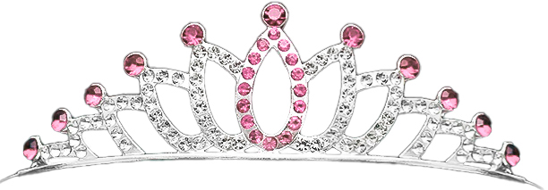 Корона для принцессы, металл, Серебро/Розовый, 1 шт. 