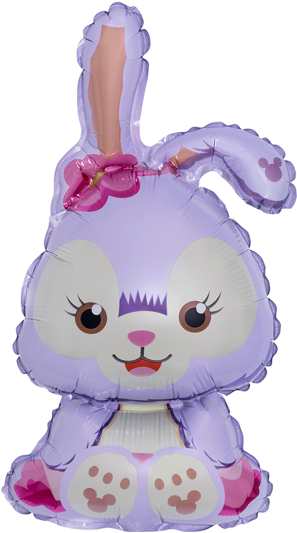 Шар с клапаном (17''/43 см) Мини-фигура, Зайка, Сиреневый, 5 шт. в уп.