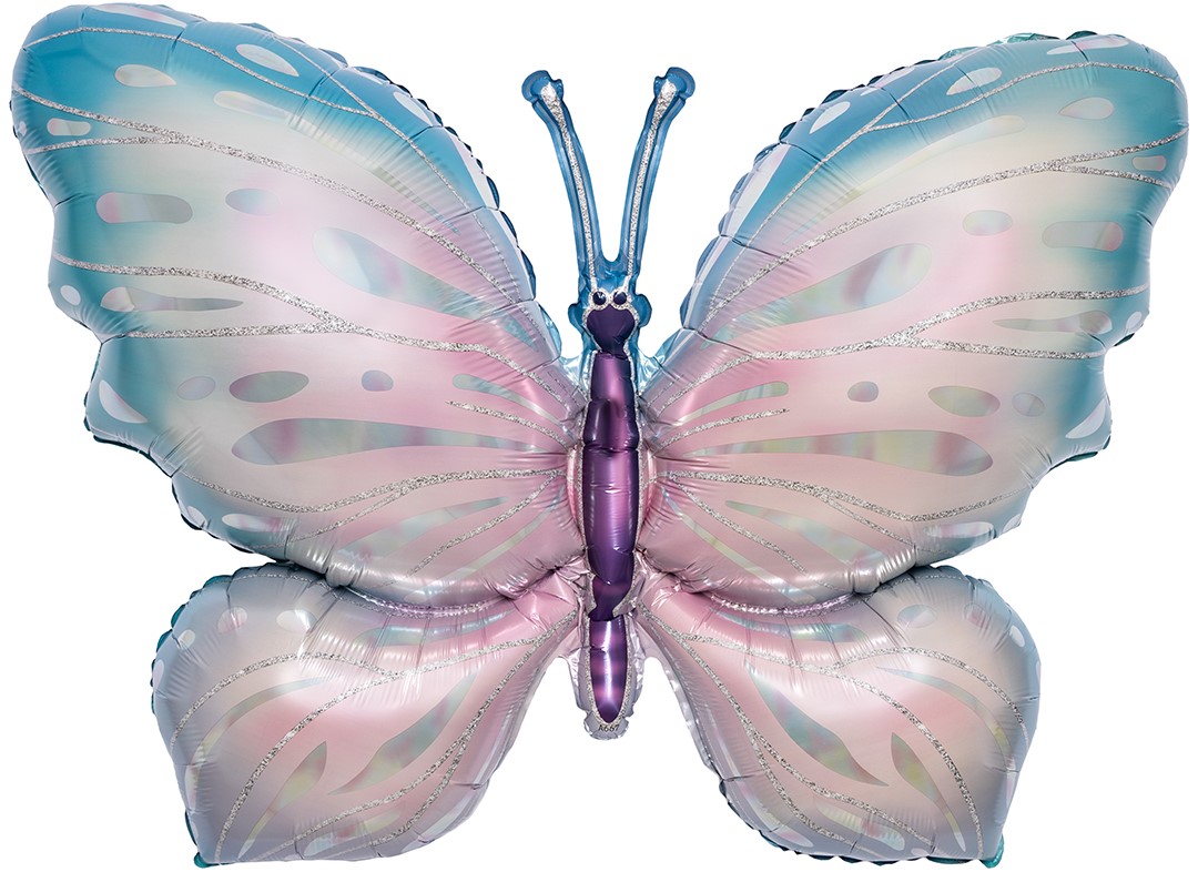 Шар (40''/102 см) Фигура, Воздушная бабочка, Градиент, 1 шт. в уп.