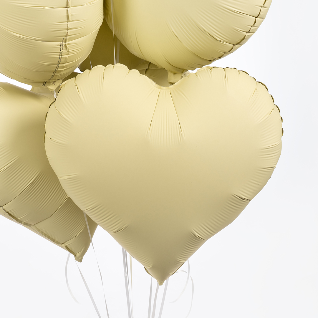 Шар (18''/46 см) Сердце, Сливочное масло, Матовый, 1 шт.