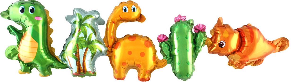 Шар Гирлянда (40''/102 см) Фигура, Динозаврики, 2 шт. в уп.