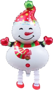 Шар 3D (33''/84 см) Ходячая Фигура, Снеговик, 1 шт. в уп.