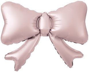 Шар (20''/51 см) Фигура, Бант (надув воздухом), Пыльная роза, Сатин, 1 шт. в уп.