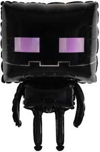 Шар (26''/66 см) Фигура, Пиксельный монстр, Черный, 1 шт. в уп. (цв.этик.)