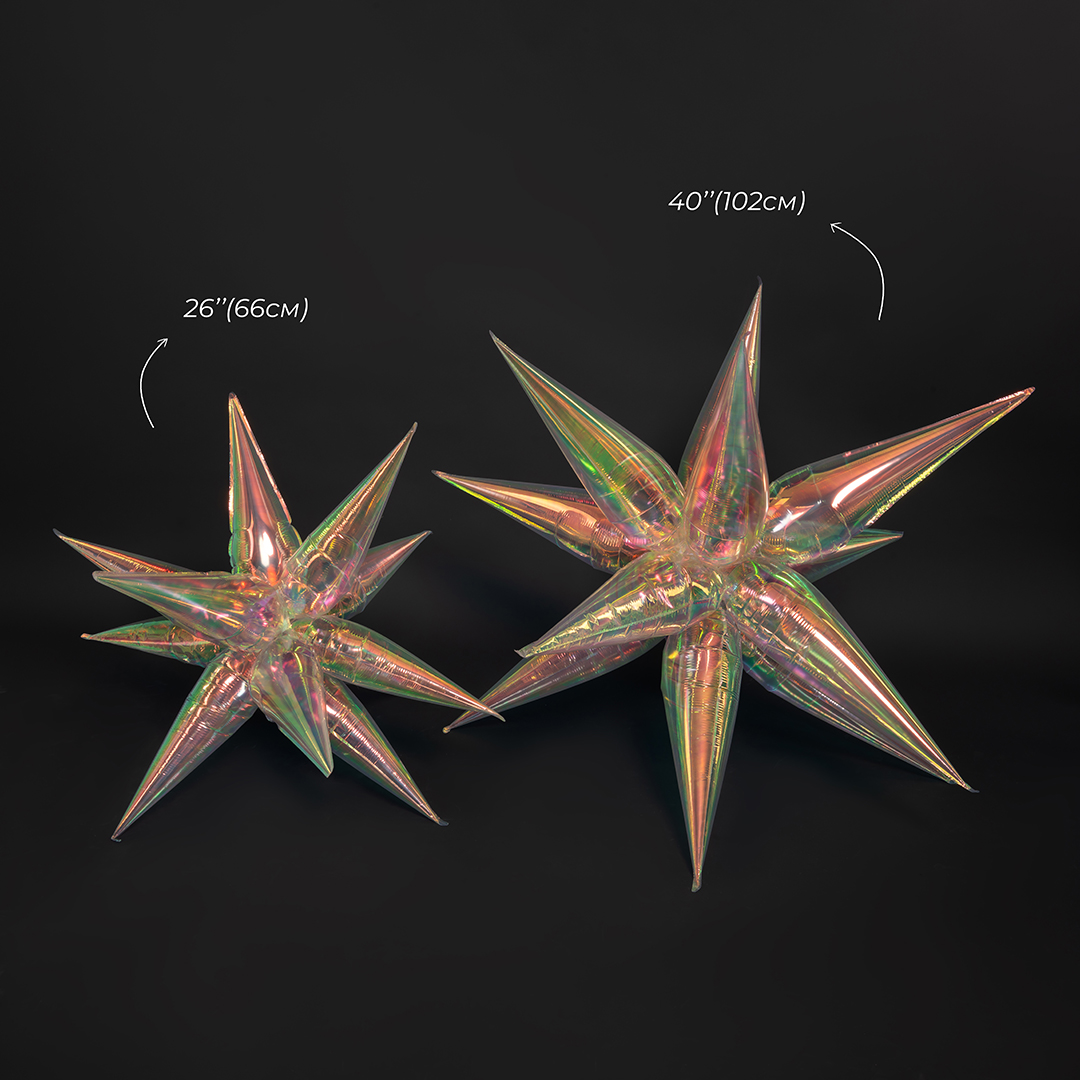 Шар 3D (40''/102 см) Звезда, Составная, Прозрачный, Хамелеон, 1 шт. в уп.