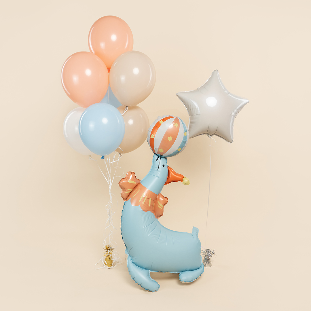 Шар (43''/109 см) Фигура 3D, Цирк, Веселый тюлень, 1 шт. в уп.
