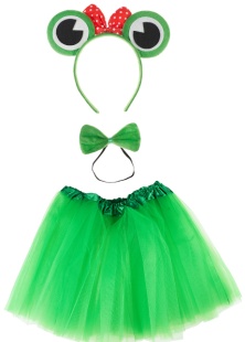 Набор (ободок, юбочка, бантик), Веселый лягушонок, Зеленый, 1 шт. 