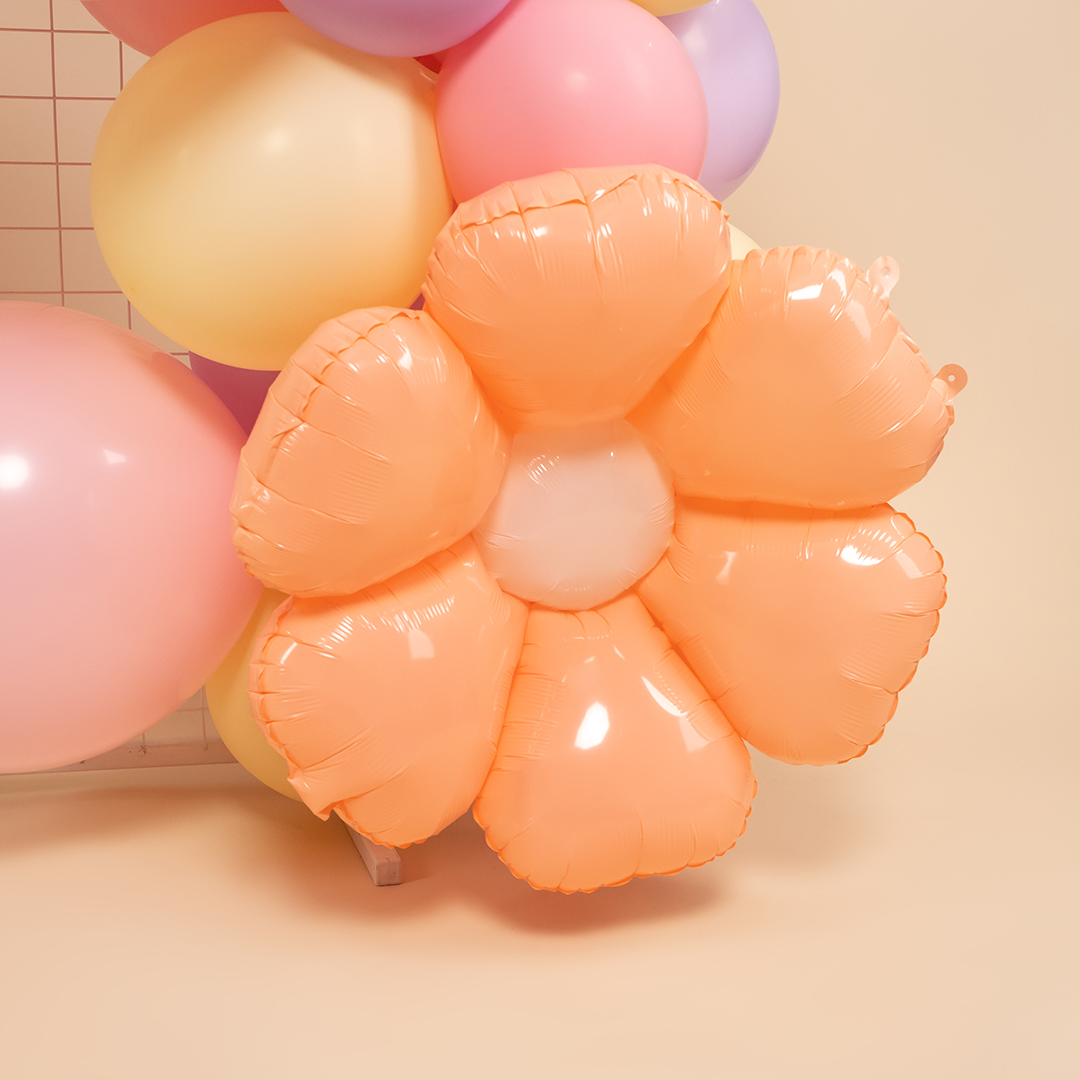 Шар (30''/76 см) Цветок, Ромашка (надув воздухом), Нежно-розовый, 1 шт.