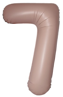 Шар (40''/102 см) Цифра, 7 Slim, Винтажная роза, Матовый, 1 шт.