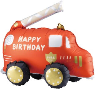 Шар 3D (26''/66 см) Фигура, Пожарная машина, Сатин, 1 шт. в уп.
