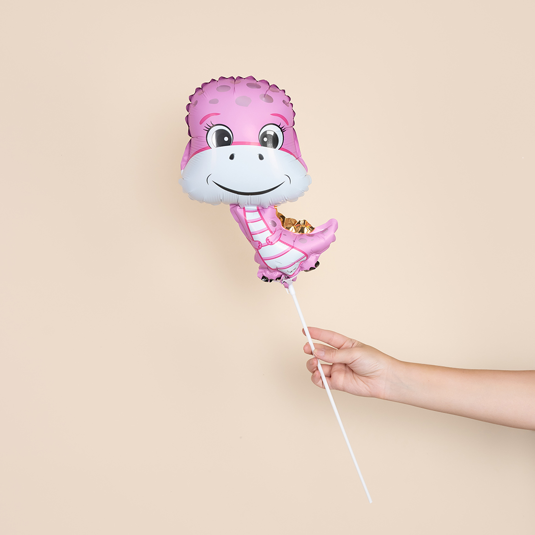 Шар (15''/38 см) Мини-фигура, Динозаврик Девочка, 1 шт.