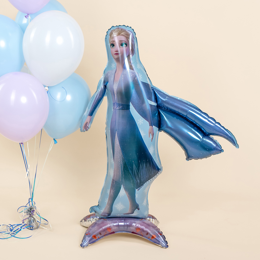 Шар 3D (46''/117 см) Фигура на подставке, Зимняя принцесса, Белая коса, 1 шт. в уп.