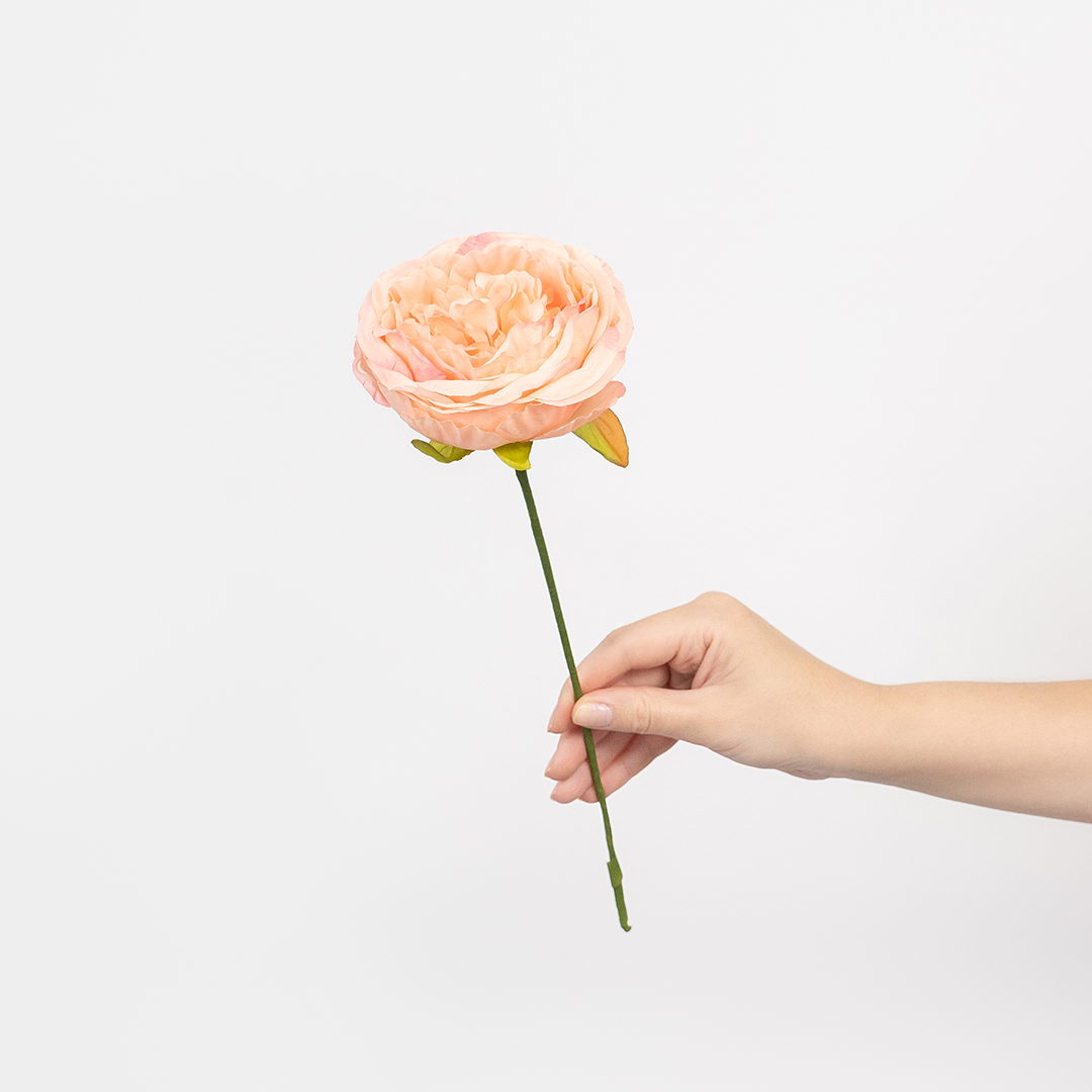 Пионовидная роза (бутон), искусственная, Розовый, 9 см, 3 шт. в упак. 