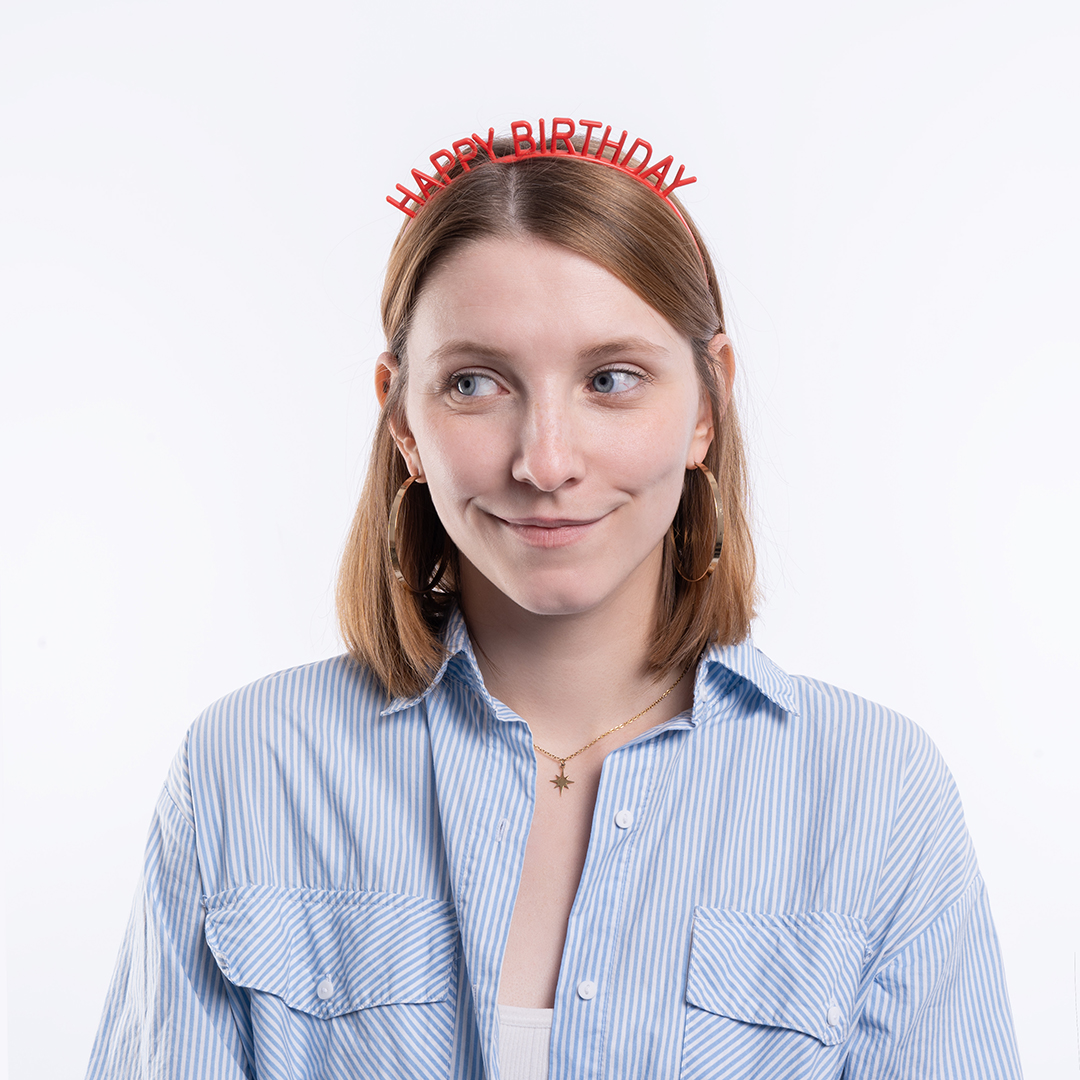 Ободок, Happy Birthday, Красный, 1 шт. 