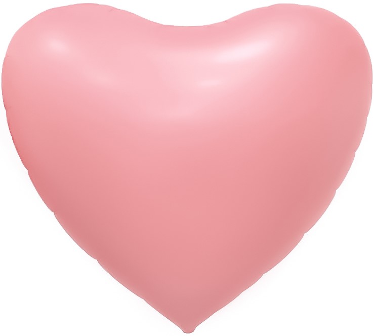 Шар (63''/160 см) Сердце, Розовый, Сатин, 1 шт. в уп.