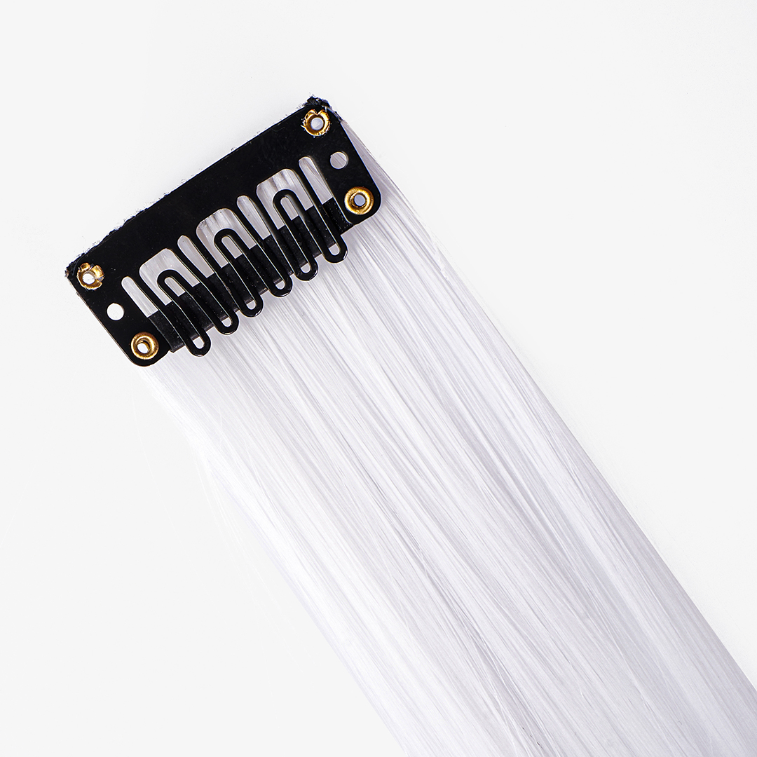 Цветная прядь для волос, Флуоресцентная, 5 гр., Белый, Флуор, 50*3,2 см, 1 шт. 