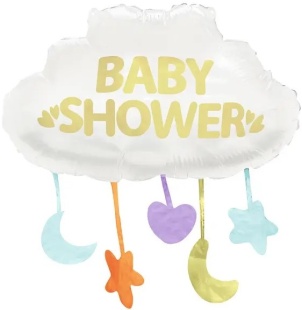 Шар (26''/66 см) Фигура, Облако для Малыша (звезды), 1 шт.