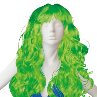 Парик карнавальный, 160 гр, Локоны, Салатовый, 1 шт. в упак. 