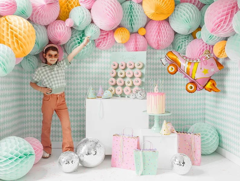 Шар (25''/64 см) Фигура, Роликовый конек (надув воздухом), Розовый, 1 шт.