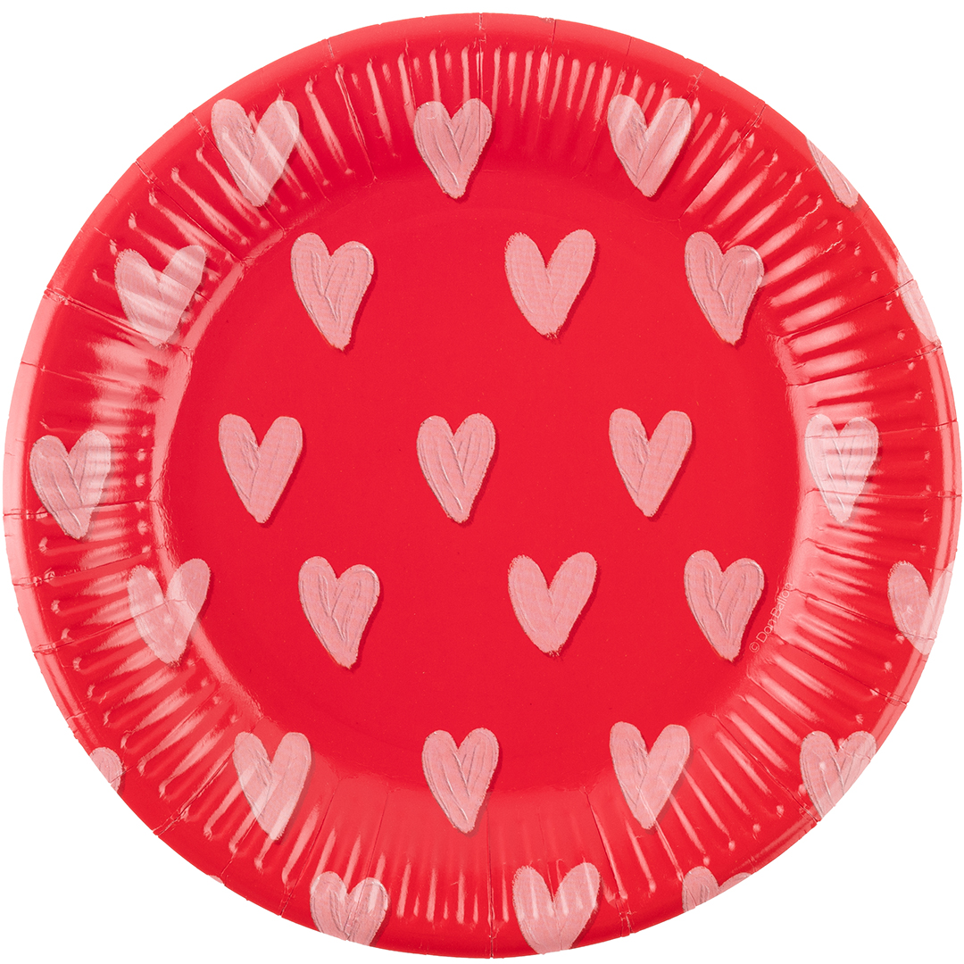 Тарелки (7''/18 см) Сердечки, 6 шт.