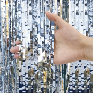 Занавес Дождик Серебро, Металлик, 100*200 см, 1 шт.