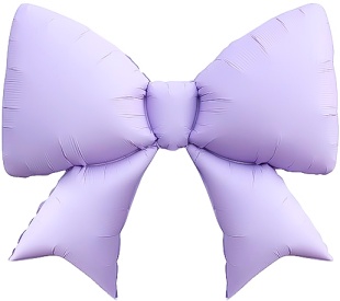Шар (39''/99 см) Фигура, Бант, Сиреневый, Сатин, 1 шт. в уп.