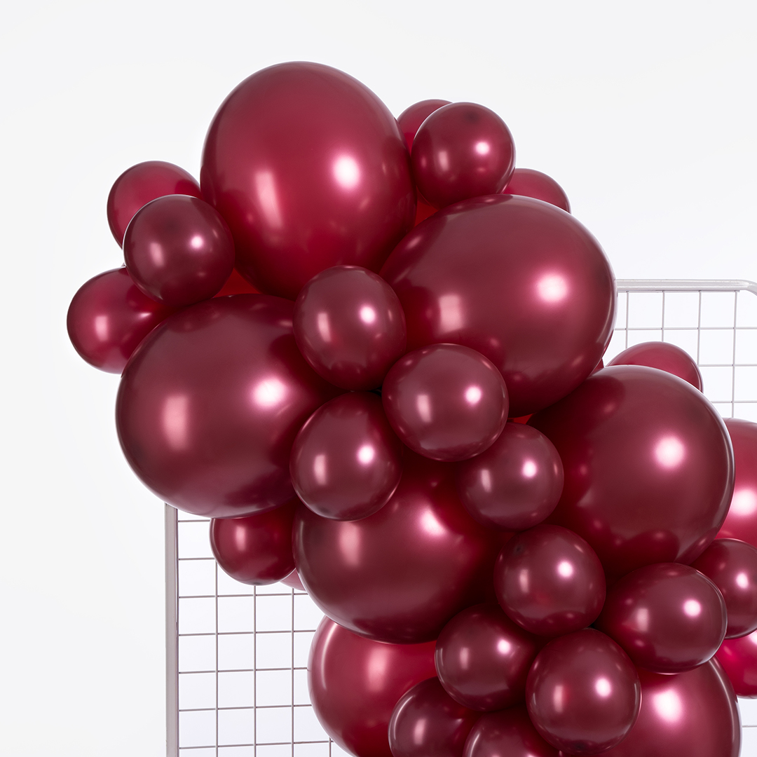 Шар (5''/13 см), Бургундия, металлик, 100 шт.