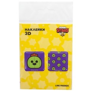 Наклейки 3D (2 шт на листе) Game Party, 3*3 см, Фиолетовый, 1 шт.
