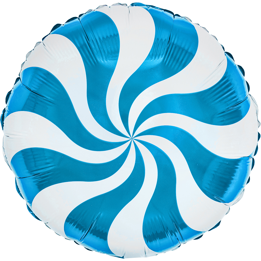 Шар (18''/46 см) Круг, Леденец, Синий, 1 шт.