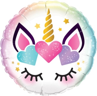Шар (18''/46 см) Круг, Нежный единорог, 1 шт. в уп.