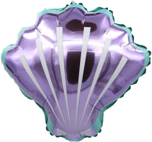 Шар с клапаном (13''/33 см) Мини-фигура, Морская ракушка, Сиреневый, 5 шт. в уп.