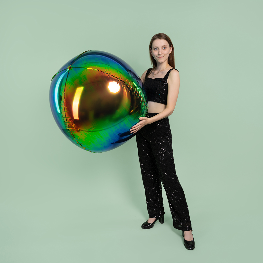 Шар 3D (50''/127 см) Сфера, Фантом, Хамелеон, 1 шт. в уп.