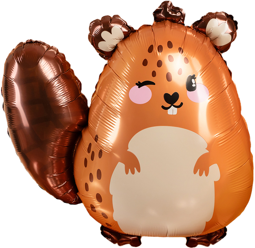 Шар (21''/53 см) Фигура, Милый Бобр, 1 шт.