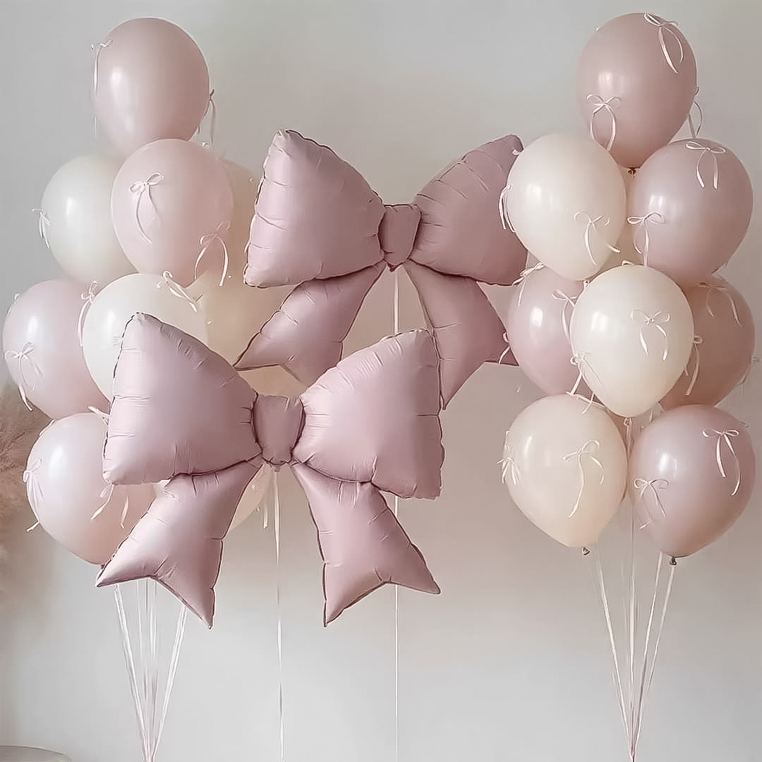 Шар (39''/99 см) Фигура, Бант, Розовый, Сатин, 1 шт. в уп.