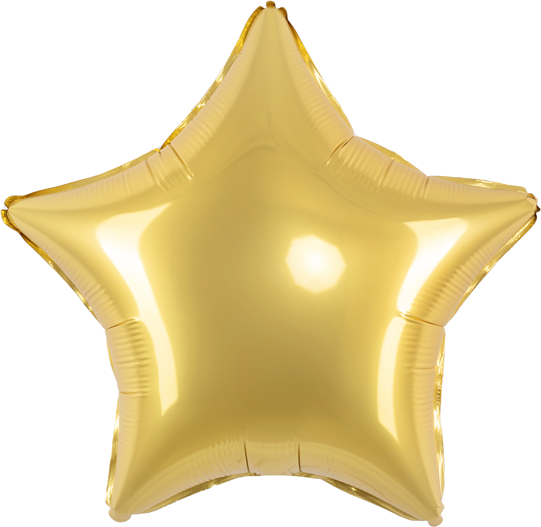 Шар (18''/46 см) Звезда, Яркое золото, Сатин, 1 шт.