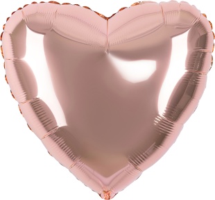 Шар (18''/46 см) Сердце, Розовое Золото, 1 шт.