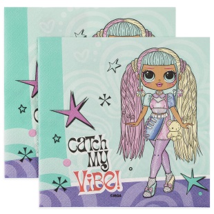 Сервировочные салфетки, Кукла ЛОЛ (LOL), Surprise OMG, 33*33 см, 20 шт.