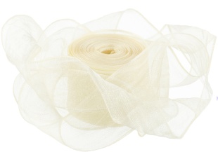 Лента органза (4 см*9,14 м) Нежная грация, Кремовый, 1 шт.