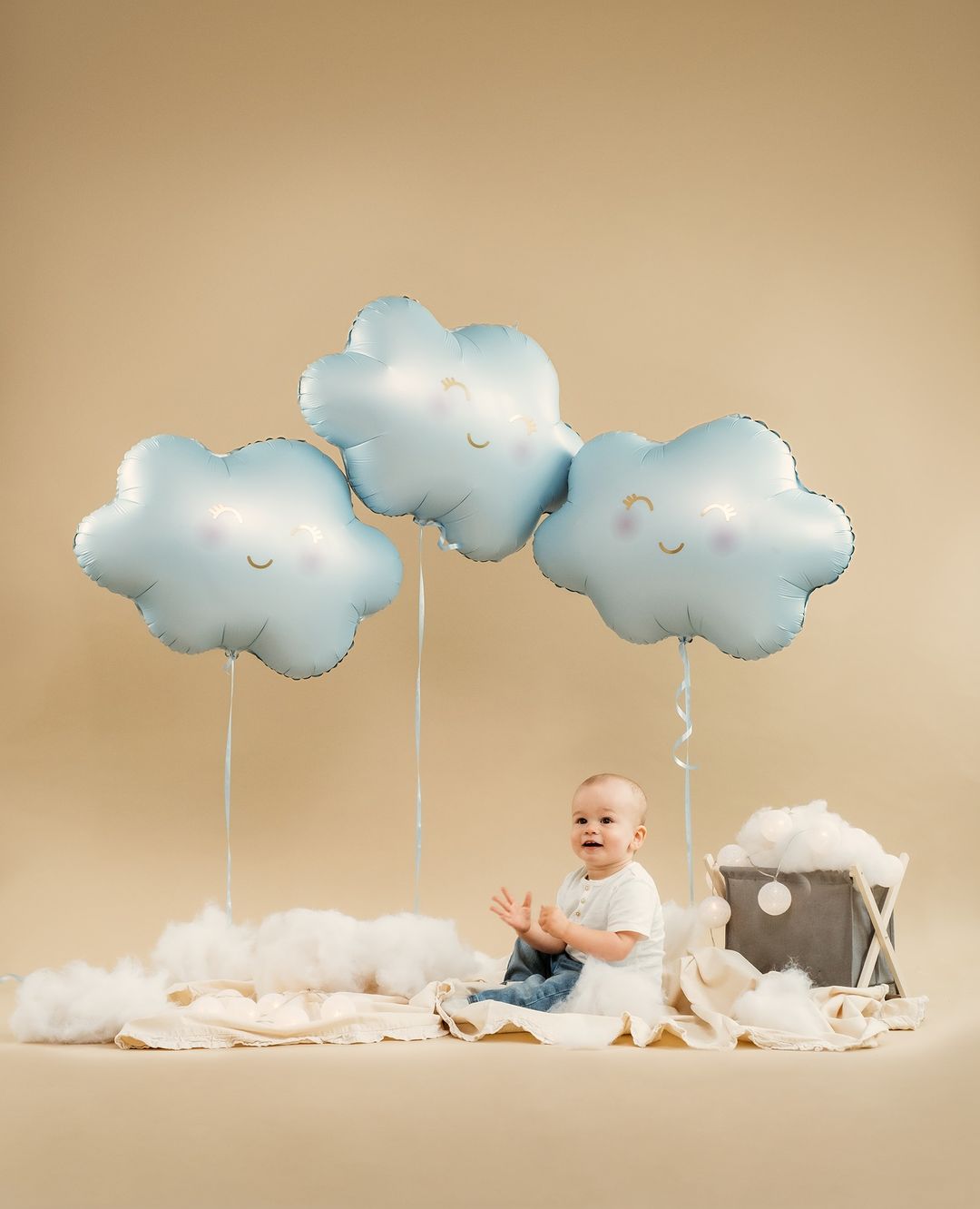 Шар (24''/61 см) Фигура, Маленькое облако, Голубой, Сатин, 1 шт. в уп.