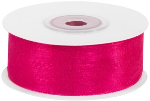 Лента органза (2,5 см*22,85 м) Фуксия, 1 шт.