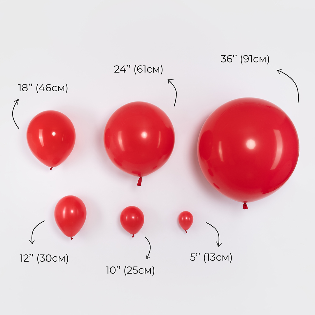 Шар (36''/91 см), Красный, пастель, 1 шт.