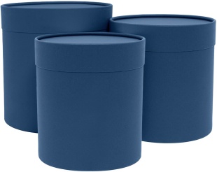 Набор коробок Цилиндр, Темно-синий, 18*18 см, 3 шт. в упак. 