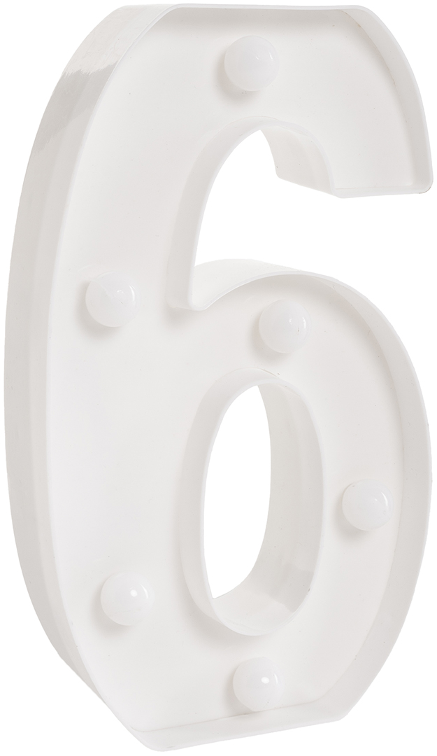 Световая фигура Цифра, 6/9, 21 см. Белый, 1 шт.