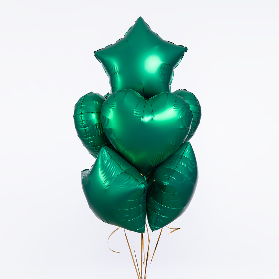 Шар (18''/46 см) Звезда, Бирюзовый, Сатин, 1 шт.